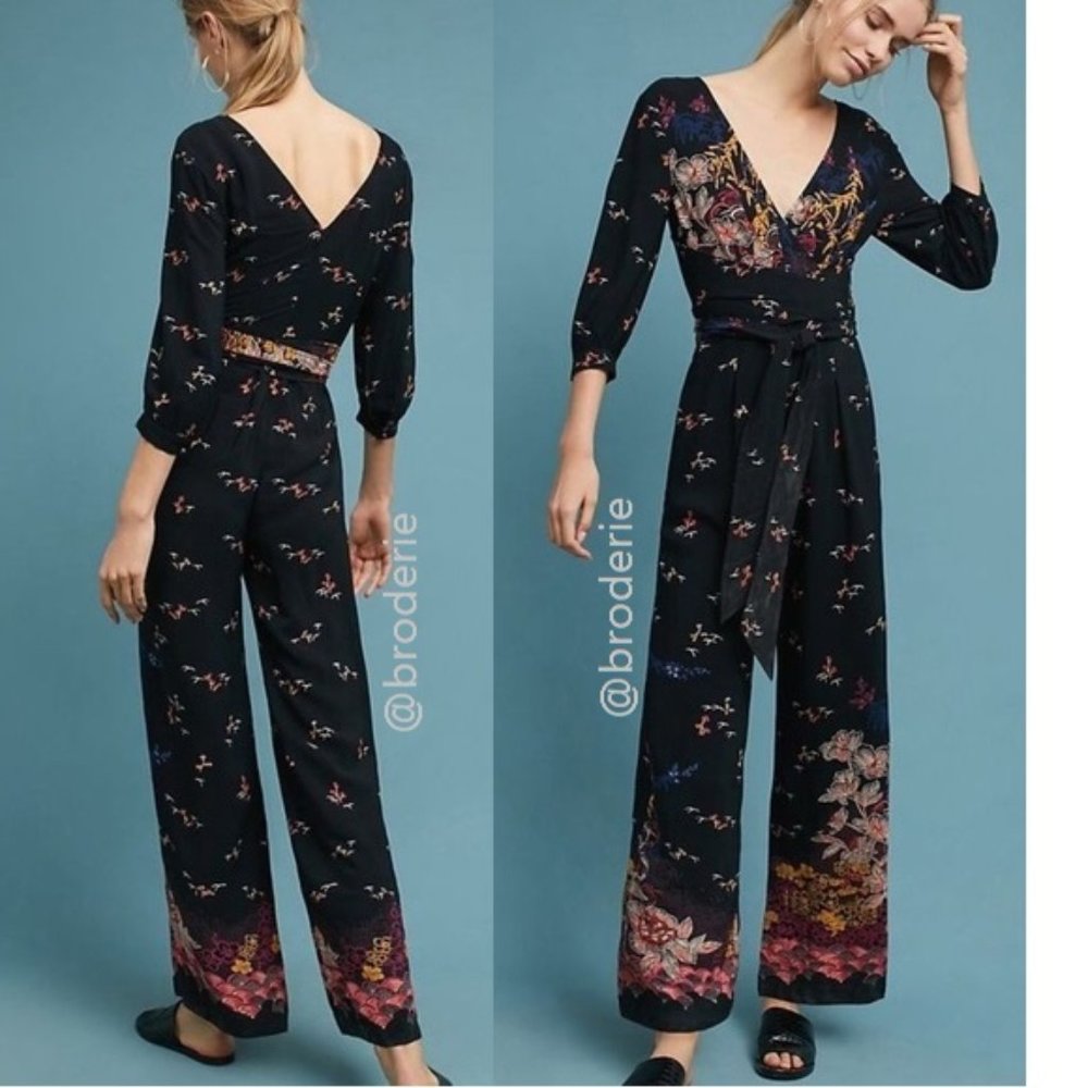 NEW Anthropologie Nara Floral Jumpsuit size 6 new with tag nwt - Picture 1 of 8